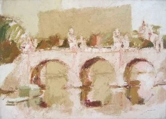 Franco Marzilli   Ponte Sant'Angelo   olio su tela cm. 50x70