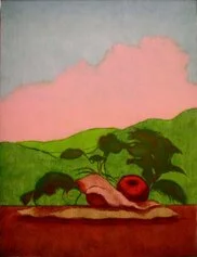 Guido Morelli, Natura morta con mela, olio su tela, cm 80x60