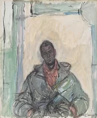 Alberto Giacometti,  Ritratto Ernst Scheidegger, ca. 1959. Olio su tela. Kunsthaus Zürich, 2017, © Succession Alberto Giacometti / 2024, ProLitteris, Zurich