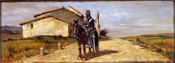 Giovanni Fattori Soldato a cavallo 1860 1870 olio su tavola Museo Nazionale Scienza e Tecnologia Leonardo da Vinci Milano