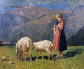 Giovanni Sottocornola Scena pastorale pastello su compensato 40 x 50 cm collezione privata courtesy Quadreria dell800 Milano