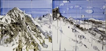Giuseppe Linardi, Sulle Tracce Dei Ghiacciai, olio su tela bassa