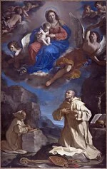 Guercino, (Giovanni Francesco Barbieri) Cento, 1591 – Bologna, 1666, San Bruno in adorazione della Vergine
1647, olio su tela, Pinacoteca Nazionale di Bologna