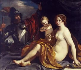 Guercino, Venere, Marte e Amore, 1634, olio su tela, 136 x 157,5 cm, Modena, Galleria Estense