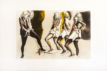 Guttuso, Quattro donne, 97x136 cm, acquaforte e acquatinta, 1986