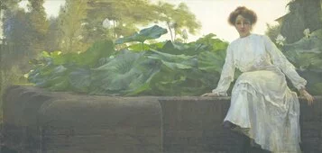 Amedeo Bocchi, Fior di loto, 1905, olio su tela. Collezione d'Arte del Comune di Parma 