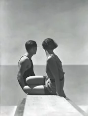 George Hoyningen Huene, Divers, Swimwear by IZOD, Horst and Lee Miller, 1939, Platinum Palladium Print, 57 x 76 cm - Courtesy galleria Jaeger Art