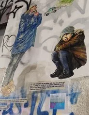 Street art no war Ucraina ai Navigli di Milano. John Sale art