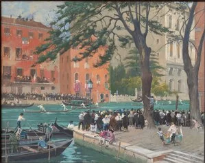 Italico Brass, La regata,1923, Olio su tela,  Collezione privata, Courtesy lineadacqua