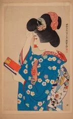 Ito Shinsui (1898 1972), Kanzashi (Giovane donna che a uno specchio portatile si aggiusta la sua acconciatura per prepararsi alla festa del nuovo anno), 1931
