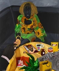 John MADU, Doing well, with these fine goods, 2022, Acrylic on canvas, 230x190,5 cm