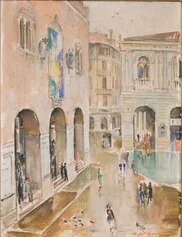 Juti Ravenna Piazza dei Signori verso piazza Indipendenza Piazza dei Signori sotto la pioggia 1935.