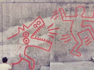Keith Haring_Murales oggi cancellato al Palazzo delle Esposizioni, Roma, 11 settembre 1984. Foto di stefano fontebasso de martino courtesy of macro crdav