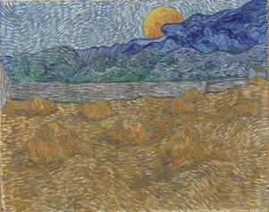 Vincent van Gogh. Paesaggio con covoni e luna che sorge, 1889. Olio su tela. Kröller-Müller Museum, Otterlo