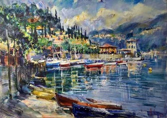 Lago di Como   cm. 50 x 70   olio su tela