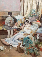 Luigi Busi, Il paggio e la duchessa, 1862, olio su tela, 99x73 cm