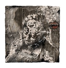 Marco Abrate (Rebor), Rivelazione digitale, Cemento e intonaco, 2021, 45x46,5