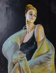 Marco Botti Diva Donna Diabolik acrilico su tela 100x120