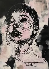 Marco Rea, Nel sogno, stencil e tecnica mista su legno, 125x90cm, 2020