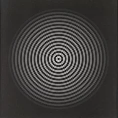 Marina Apollonio, Gradazione 15N nero bianco su nero, 1966 72, acrilico su tela, cm 70x70