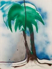 Mario Schifano, Oasi(palma verde) 1967, smalto, spray e grafite su tela. 80x60cm©ArchivioMarioSchifano