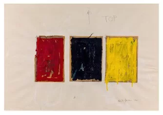 Mario Schifano, Schifano 61, 1961, smalto e collage su carta, 70x100 cm