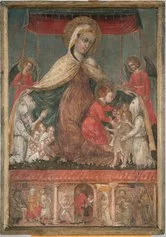 Madonna della Misericordia, ...
1465-1470 circa
Jacopo Bedi (Gubbio, doc. dal 1432 – morto tra 1478 e 1482)
Tempera su tavola, 90 x 61 cm
Gubbio, Museo Civico di Palazzo dei Consoli