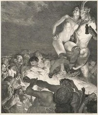 Otto Greiner, Der Teufel zeigt das Weib dem Volke (Il diavolo mostra la donna al popolo), 1898