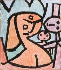 Paul Klee, Cattiva mami, 1939, colore a colla, tempera e acquerello su carta su cartone. Collezione privata © Nicolas Borel