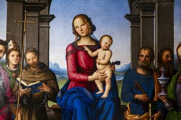 Pala di Perugino durante il restauro (1)