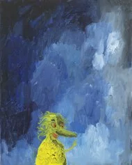 Gabriele Picco, Venditore di cielo, 2017, olio su tela, cm 50x40. Courtesy l'artista