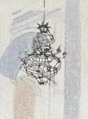 PIERO ZUCCARO, Interno incerto e oscillante, 2019, pastello a olio su tela, cm 40x30