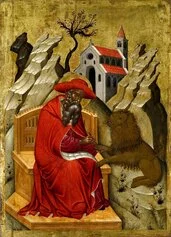 Pittore veneto bizantino, San Girolamo e il leone