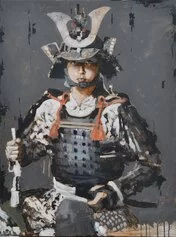 Porta Tom, Young samurai II, 2023 , acrilico su tavola, 80x60 cm