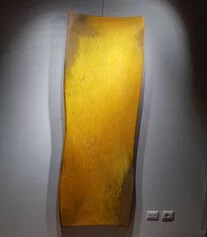 Proiezione, 1995, olio su tela sagomata, 200x73cm, Courtesy l'artista