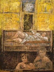 Ruggero Savinio Stanze 1, 1996, olio su tela, 131,5 × 98 cm Roma, collezione privata © Ruggero Savinio, by SIAE 2022