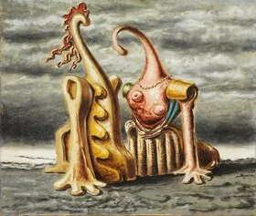 Savinio, Idillio marino, 1944, tempera su tela, cm 51,8 x 61