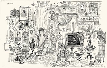 INTERIORS
Saul Steinberg, Untitled, 1954
ink over pencil on paper
The Saul Steinberg Foundation, New York © The Saul Steinberg Foundation/Artists Rights Society (ARS) New York