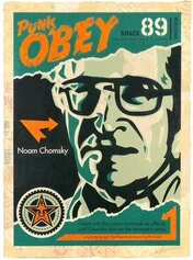 Shepard Fairey OBEY Chomsky 2019 Edition 14, 19 Silkscreen and Mixed Media Collage on Paper HPM 76 x 104 cm