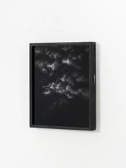 Silvia Mariotti, Cielo vetrato con nuvole #4, 2021, gesso in polvere su carta abrasiva, 29,4 x 24 cm