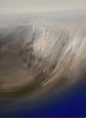 Silvio Lacasella, Montagna su mare, 2019, tecnica mista su tavola, cm 56x41