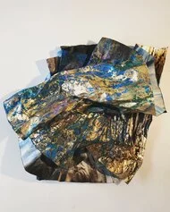 Stacy Waddell, Damaged Emergency Blanket   for the Black and Blue Atlantic   2018