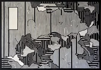 StenLex, Confini Elefante, 2019, stencil poster, 151x108 cm
