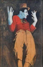 Mariangela Rossi: Maurice Chevalier, 1950-1955, olio su compensato di legno, 118 x 76 cm. Collezione Mario Rossi-Albrizzi