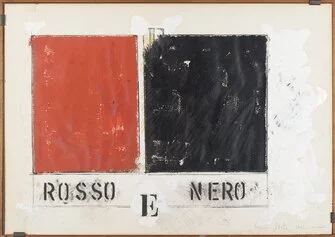 Tano Festa, Rosso e Nero, 1962, acrilico su carta, 42x59 cm