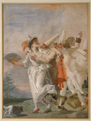Giandomenico Tiepolo. Pulcinella innamorato - Venezia, Ca’ Rezzonico, Museo del Settecento veneziano