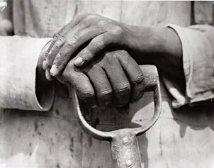 tina modotti_colorno - Mani che poggiano su utensile da lavoro, le mani di un lavoratore dell'edilizia, 1926
