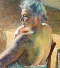 Umberto Boccioni, Nudo di spalle (Controluce), 1909, olio su tela