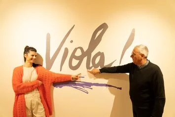 Pablo Echaurren e Sara De Chiara
Ritratto dell’artista con la curatrice in mostra al MAMbo