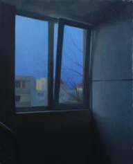Cristian Avram, Winterblue, 2023, olio su tela, 100 x 80 cm